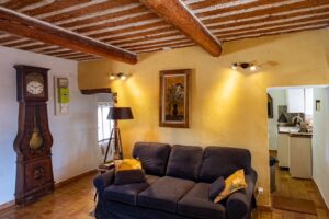 Maison à louer en Provence à Gordes, Roussillon, Saint Saturnin les Apt, Oppède, grand canapé, plafond à la française et belle décoration